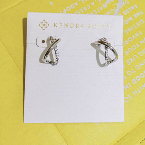 Kendra Scott Jewelry - Kendra Scott Annie Infinity White Crystal Earrings - Silver